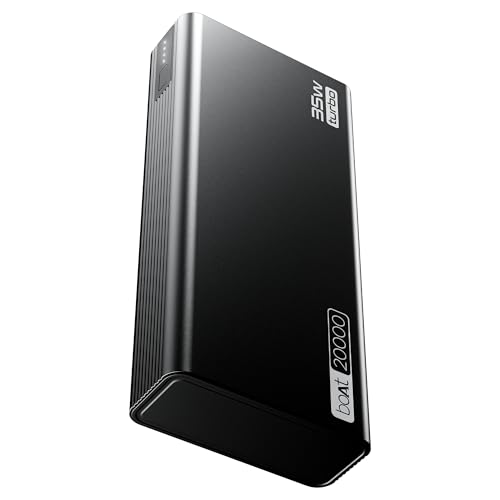 Boat Energyshroom PB435 20000 mAh 35W Super Fast Charging Power Bank, Smart 12 Layer Protection (4X Output Ports, Supports Android, iPhone, Tablets, Earbuds, etc.) (Onyx Black) view 1