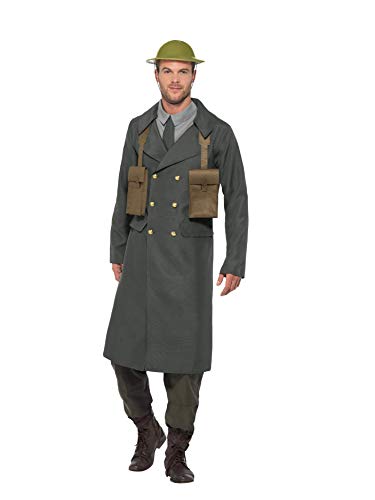 Smiffys Disfraz de oficina británica de la Segunda Guerra Mundial con gabardina