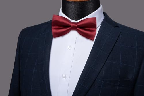 Image of YourTies Bow Ties for Men Pretied Bowties Solid Color Satin Bow Tie Formal Business Tuxedo Wedding Party Prom