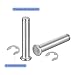 uxcell 2Set M12x60mm 304 Stainless Steel Cylindrical Shaft Snap Ring Locating Pin, Flat Head Grooved Hinge Cylinder Position Pin with E Clip Retaining Ring, Silver