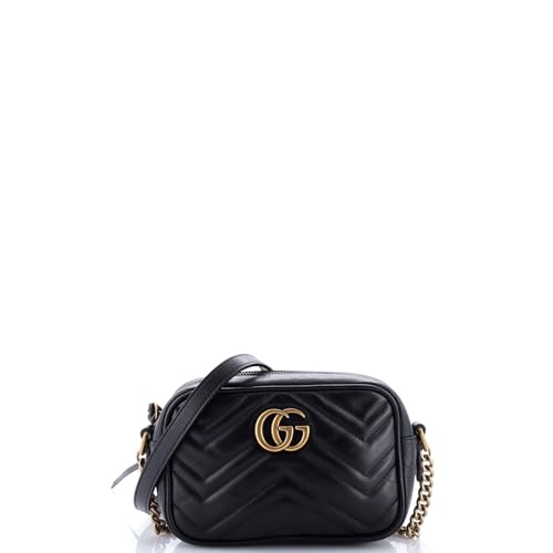 Gucci GG Marmont Mini Leather Shoulder Bag Black
