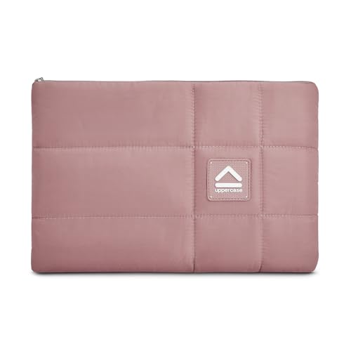 uppercase Hashtag 14 Inch Laptop Sleeve Padded Compartment Protective Case Slim Lightweight Water-Resistant Zipper Closure for Office Travel Daily Use (Pink)