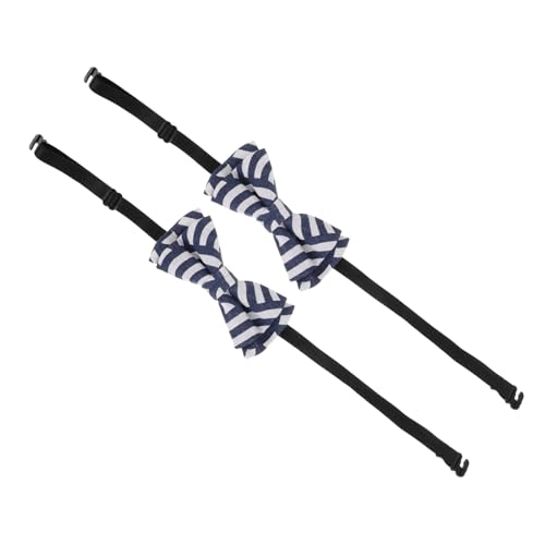 COLLBATH Dorable Children's Bowties 2pcs Blue White Striped Bow Tie Set Adjustable Tie for Boys for Christmas Birthday Events