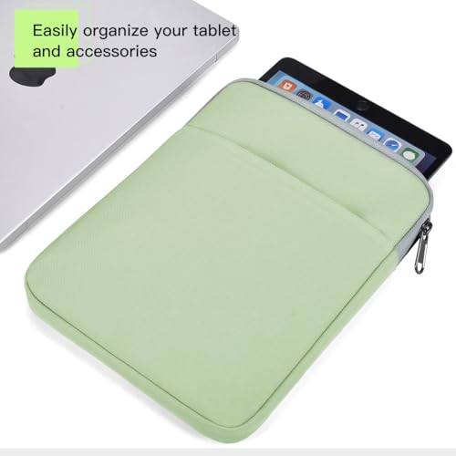 Image of Tablet Sleeve for 11 inch Samsung Galaxy Tab A9+ Plus /S9 FE 10.9, Fire HD 10 inch, iPad Air 11 M3 M4 / Pro 11 M5 M4 / 10th, Protective Case Bag Pouch, Green