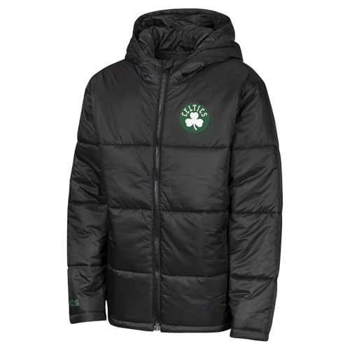 Abrigo acolchado negro de los Boston Celtics para el día a día