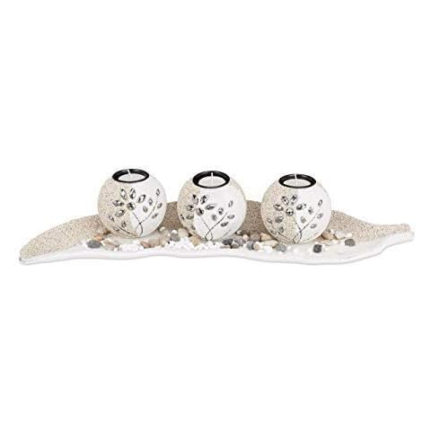 Relaxdays 10022858 Portavelas con Cuenco Decorativo y Velas Pequeñas Cover