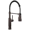 Delta Theodora Pro Style Commercial Kitchen Faucet with Pull Down Sprayer, Oil Rubbed Bronze Single Hole Kitchen Sink Faucet, Single Handle, Venetian Bronze 18804Z-RB-DST
