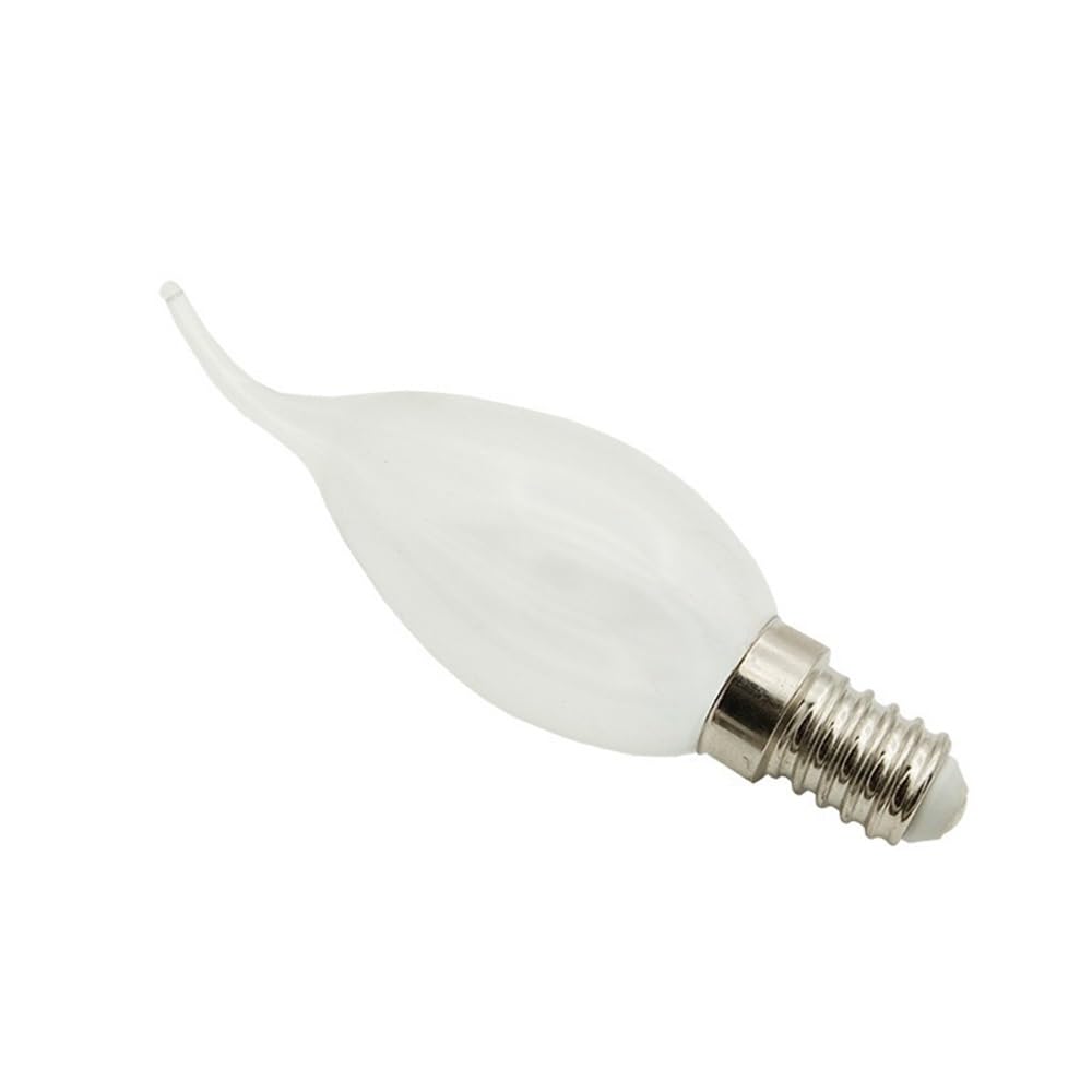 HHF Illuminazione Domestica, Confezione da 50 lampadine LED a Forma di Candela, AC85-265V 2W C35L E14/E12, luci Colorate a Coda Lunga, lampade di Cristallo(Verde,AC85-265V E14)