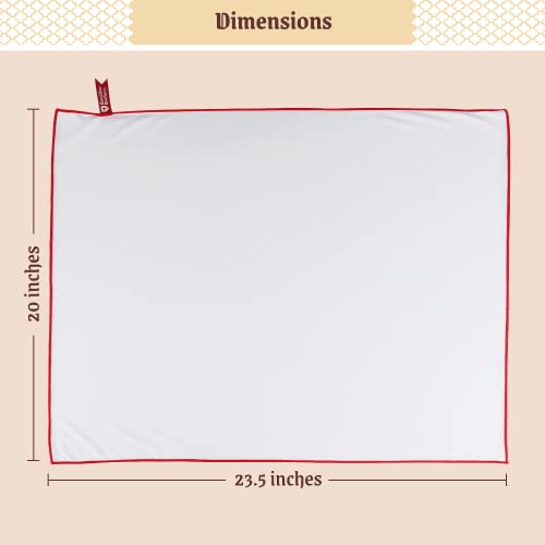 Excalibur Brothers Premium Glass Polishing Cloth 23.5" x 20" (2 Pack) - Streak and Lint Free Wine Cloths, Large Polishing Cloth for Glassware, Wineglass Cleaner Best Gifts for Men (White)