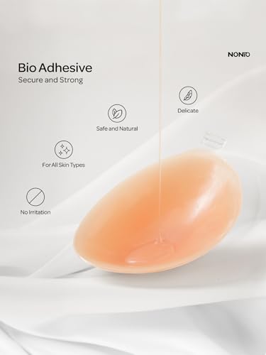 Image of NONIO Adhesive Bra Strapless Sticky Invisible Push up Reusable Silicone The Best Off Backless Viscous for Women