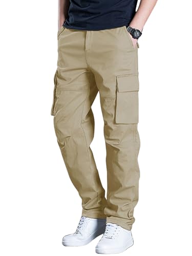 Image of Leriya Fashion Men's Cargo Pants | Multi Pocket Cotton Cargo Joggers for Men | Loose Fit Stylish Pant with Pockets | Casual Baggy Trousers & Streetwear Lower