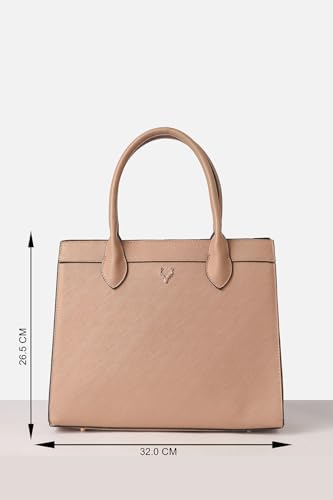 Image of Allen Solly Women's Large Tote Shoulder Bag | PU Leather | Sleek Minimal Design | Adjustable Strap | Travel & Commute