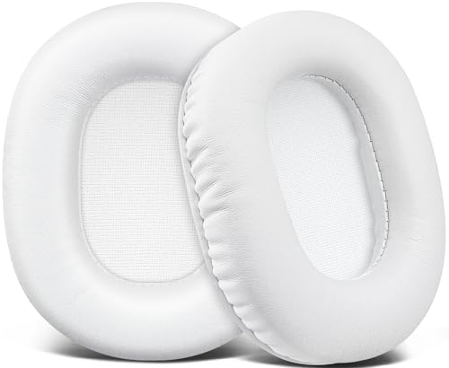 Image of SOULWIT Earpads Replacement for Audio Technica ATH M50X M50XBT M50RD M40X M30X M20X MSR7 SX1 Monitor Headphones, Ear Pads Cushions with Softer Protein Leather, High-Density Foam - White