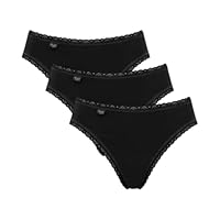 Sloggi Damen 24/7 Cotton Lace Tai C3p Slip, Schwarz, 38 EU