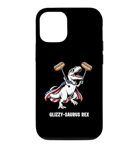 Funny T-Rex Glizzy-Saurus Rex Patriotic T-Rex USA �z�b�g�h�b�O �X�}�z�P�[�X iPhone 12/12 Pro �p