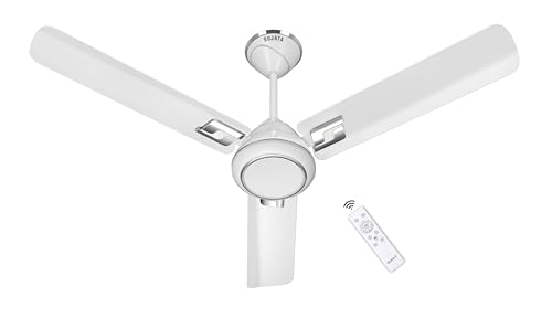 Image of Sujata Kinetica BLDC Ceiling Fan 1200mm | 3 Years Warranty | Ceiling Fan for Living Room & Bedroom, Remote Fans Ceiling Fans 5 Star BEE Rating, Powerful Airflow, Savings Upto 60% (White Chrome)