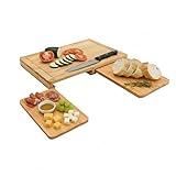 ✅ BENEFICIOS FUNCIONALES: Incluye dos tablas auxiliares de madera ideales para servir alimentos cortados directamente, permitiendo una transición sin esfuerzo de la preparación al servicio, optimizando el espacio y la organización.