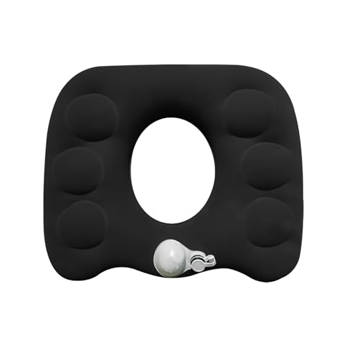 Luxvara Cojín Ortopédico Inflable, Cojín De Asiento De Hemorroides, Cojín Antiescaras, Almohada Inflable Ortopédica, Cojín Inflable para El Embarazo, Cóccix, Úlceras De Decúbito, Espalda(Negro)