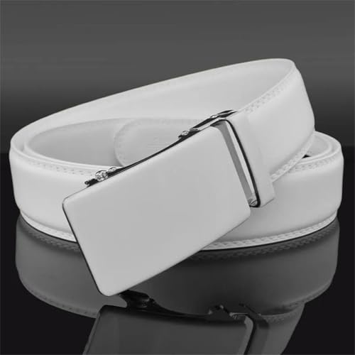 Men Automatic Buckle White Belt 3.5Cm Genuine Leather Business Designer2