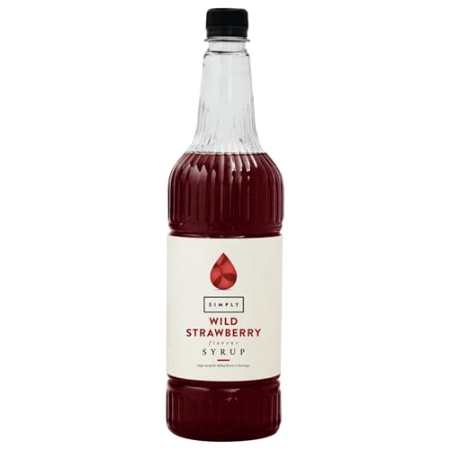 Simply Wild Strawberry Syrup, Vegan & Nut Free Flavoured Syrup for Coffee, Cocktails & Baking (1 Litre)