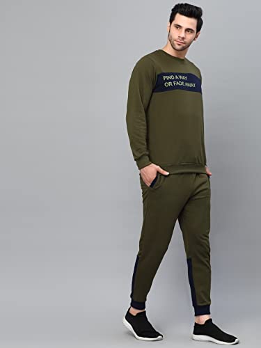 Image of Rigo Round Neck Full Sleeve Terry Track Suit For Men | Regular Fit Plus Sizes Tracksuit for Men's | Co-ord Set For Men