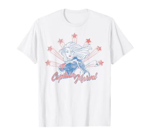 T-shirt Captain Marvel vêtement geek coton haut de gamme pour fan de comics