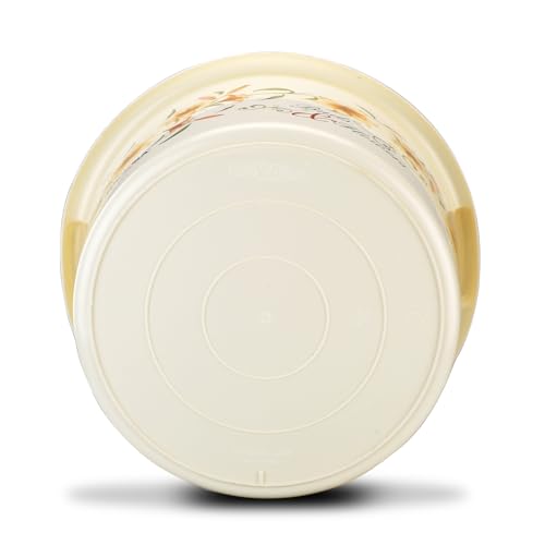 Image of Nayasa Deluxe Basin 19 LTR Plastic Utility Washing Tub | Printed Design | Strong, Lightweight Multipurpose Tub for Laundry, Cleaning & Household Use | no.200, Cream