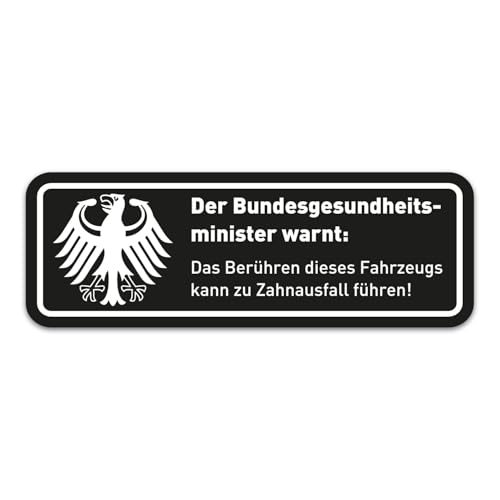 easydruck24de Fun-Aufkleber Warnung Zahnausfall I 10 x 3 5 cm I lustiger Spruch für Motorrad Mofa als Auto-Aufkleber Fahrrad-Aufkleber I wetterfest schwarz I kfz364