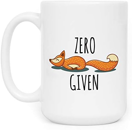Zero Fox Given Coffee Mug - 15oz Ceramic Coffee Mug & Tea Cup - Funny mug, Sarcasm Gift, Novelty Gift Idea for Her and Him, Gift For Office Coworker and Friends