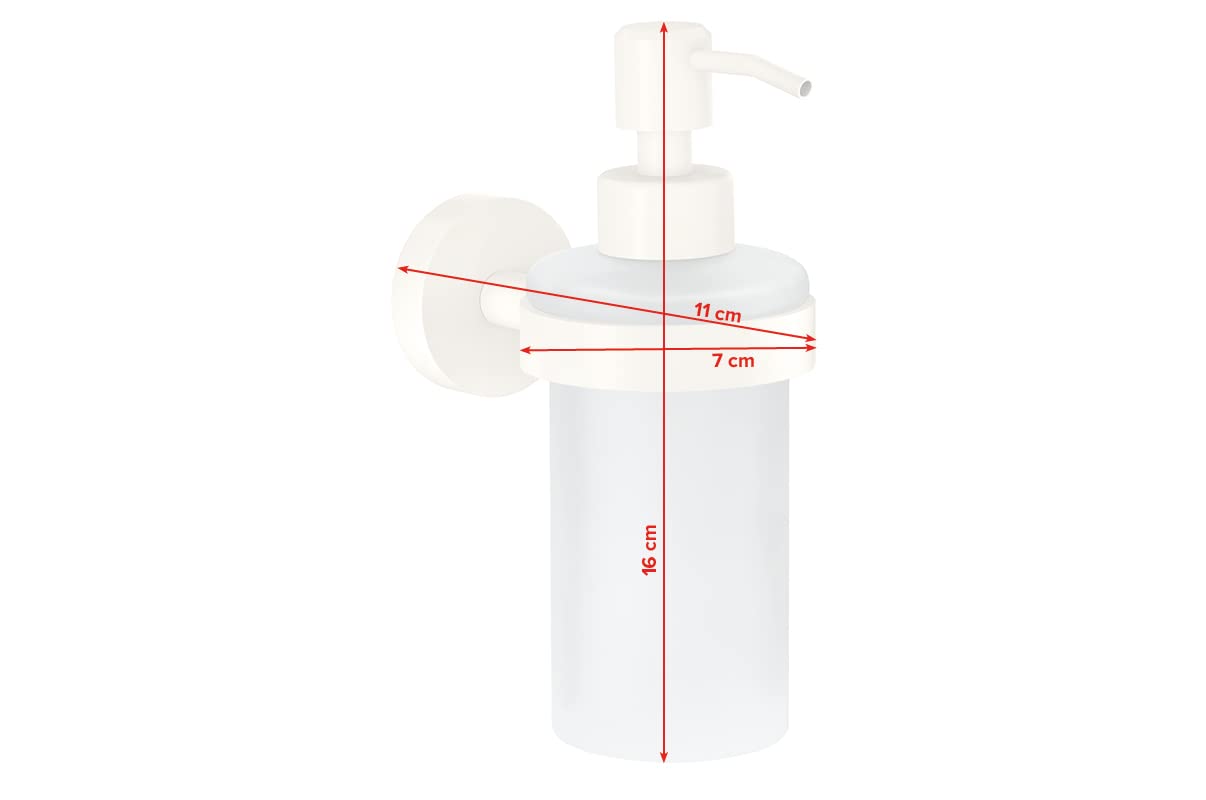 tesa® MOON GREY Zeepdispenser, mat grijs, satijn glas, 200 ml