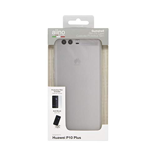 Pellicola Ultra Clear inclusa aiino Italian Ideas, Gumshell, Custodia in Silicone Trasparente Morbida e Protettiva per Huawei P10 Plus - Trasparente