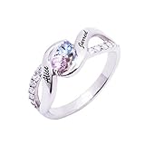 BESTES GESCHENK: Der personalisierte Geburtssteinring ist perfekt für alle Altersgruppen. Dies ist das perfekte Geschenk für Sie und Ihre Lieben: Freundin, Familie, Frau, Mutter, Tochter, Großmutter, Tante, Enkelin, Braut, Mutter und Freund. Geeignet für Valentinstag, Weihnachten, Muttertag, Hochzeit, Party, Jubiläum, Abschlussball und Freizeittag