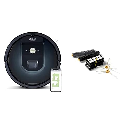 Robot Aspirador iRobot Roomba 981 con Wi-Fi y 2 cepillos de Goma multisuperficie - Mascotas -Recarga y reanuda -Sugerencias Personalizadas y Kit de recambios Series 800 y 900 Cover