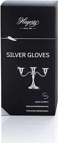 Hagerty Silver Gloves Silberputzhandschuhe mit Anlaufschutz 1 Paar I Imprägnierte Polierhandschuhe aus Baumwolle I Praktische Silber Handschuhe zur Reinigung von Silber und versilbertem Metall