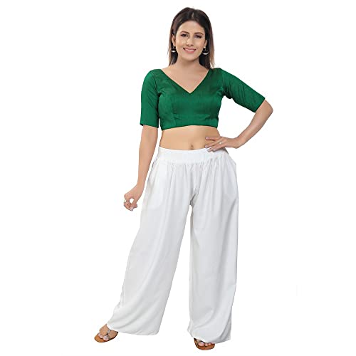 Image of Vamas Women's Silk Padded Self Design Half Sleeve Readymade Saree Blouse (VFJ-140)