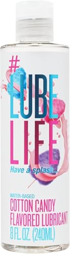 LubeLife Water-Based Cotton Candy Flavored Lubricant, Personal Lube for Men, Women and Couples, Made...