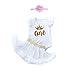 Leideur Abito da Primo Compleanno per Bambina Tutu con Gonna 1 Anno Regali per Bambina (Bianca, 12-18 Mesi)