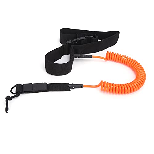 AYNEFY Extreme Sports Surf Sailing, Soft Helical Surfboard Leash for Surfing Surfboard Waist Rope High Elasticity Extreme Sports (Orange)