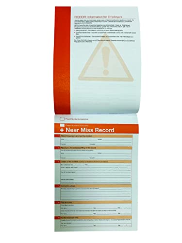GDPR Compliant Workplace Near Miss Record Book, A4, ISO7010 compliant safety colours - Image 2