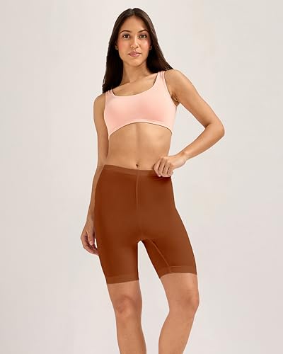 Image of URBAN ADVENTURE High Coverage Premium Cotton Spandex Mid Waist Elastane Stretch Shorties - Gym -Cycling Shorts /Tights for Women
