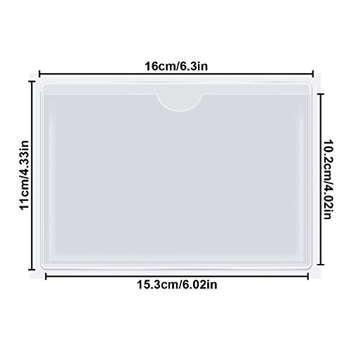 Image of Chinco 30 Pcs Self Adhesive Pockets, Bin Labels for Storage Bins, Clear Pocket Label Sleeves, Plastic Index Card Holder with Top Open for Organizing Bins Box Drawer(6.3 x 4.3 Inches)