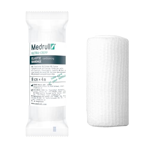 Medrull Juego de vendajes de gasa elásticos, 8 cm x 4 m, material de vendaje, tamaño grande, 10 rollos