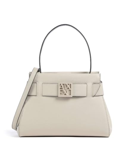 Armani Exchange Women's Susie Top Handle Small Handbag, Oyster Gray, One Size
