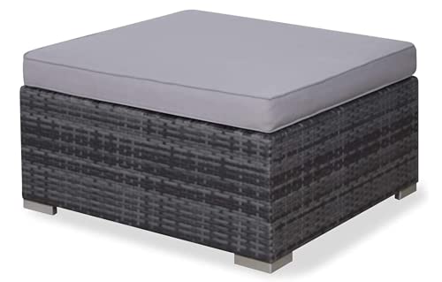 EVRE Nevada Grey 6 Seater Outdoor Rattan Garden Furniture Set Wicker Weave Sofa Coffee Table Stool with Cushions For Patios Decks Conservatories Sectional Corner Conversation Piece - Image 8