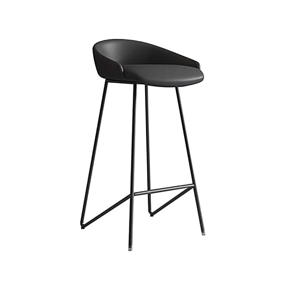 Patchwork Chairs Stools Barstools Leather Backrest Seat Chair Home Breakfast Kitchen Bar Stools With Footrest Lounge Living Room Counter Office High Chair H：75Cm Orange