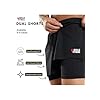 BOLD FITNESS 2 in 1 Active Dual Shorts with Inner Tights Layer | Men's Double Layer Short for Running, Gym & Sports (in, Alpha, XL, Black)