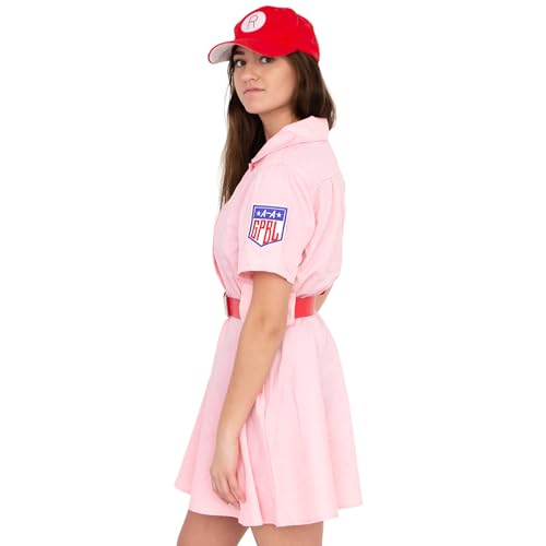 Officially Licensed AAGPBL Rockford Peaches Costume | Rockford Peaches Baseball Costume Women Dress for Halloween Cosplay