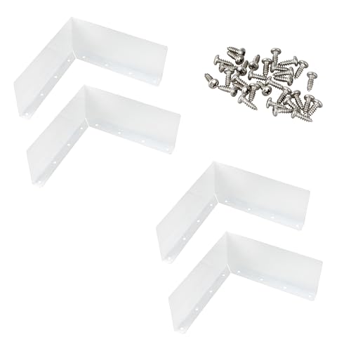 Gutter Valley Splash Guards Roof Rain Diverter Rainwater Deflectors White Roofing Gutter Guards for House Residential Flat Shingle Roofs 4Pcs (White)