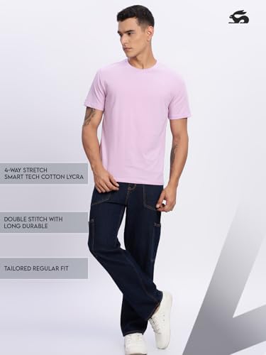 Image of ADRO Men's Cotton Solid Regular Fit T-Shirt