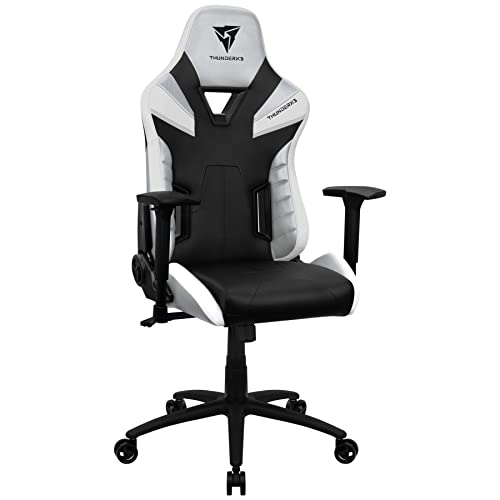 ThunderX3 TC5 - Sedia da gioco, per gaming, per PC, fino a 150 kg, ergonomica, per gaming, sedia da scrivania (tutto bianco)